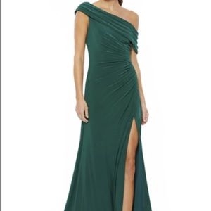 Ieena for Mac Duggar Ots Jersey Wrap Gown in Emerald
